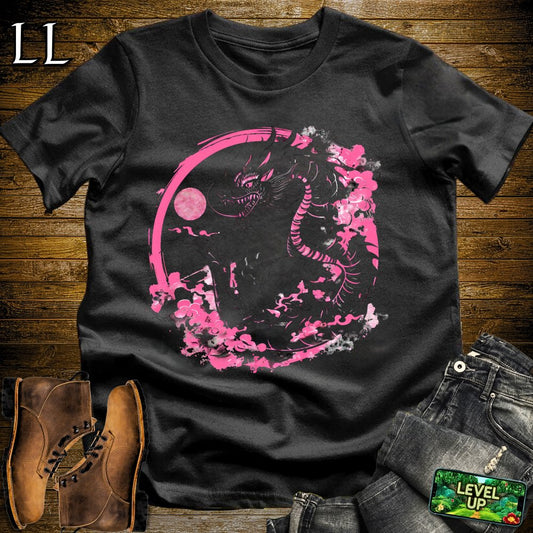 Pink Moon Dragon Softstyle Tee - Black - LegacyLayers