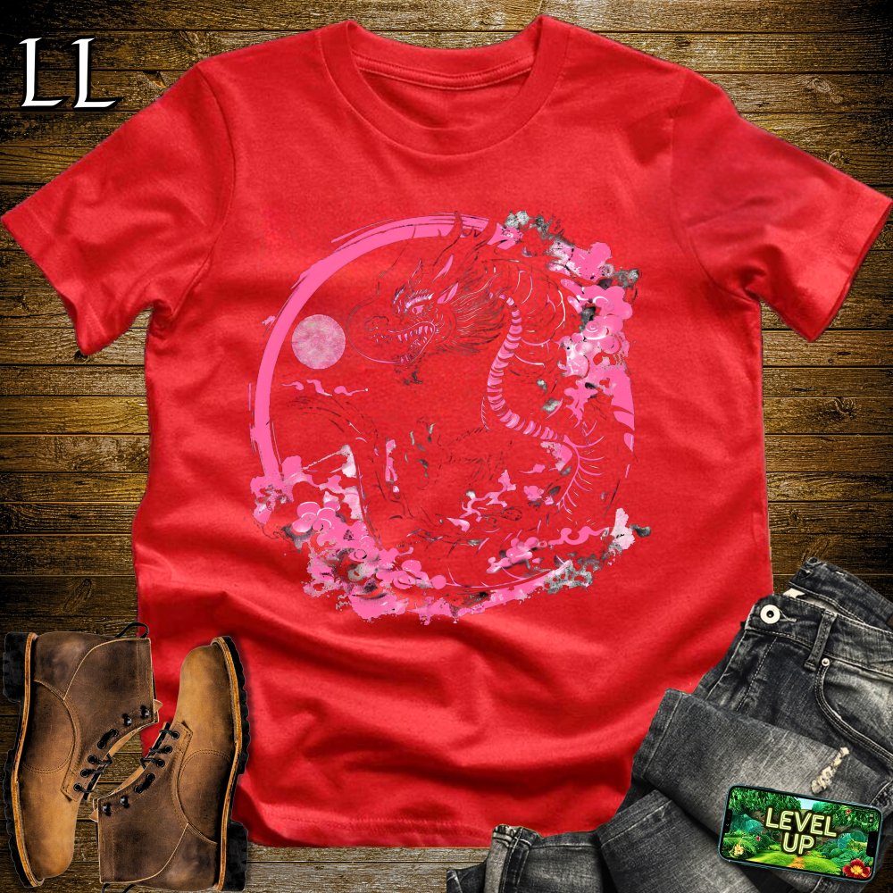 Pink Moon Dragon Softstyle Tee - Red - LegacyLayers