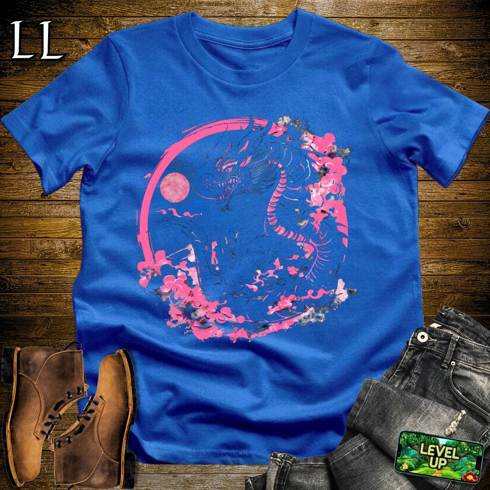 Pink Moon Dragon Softstyle Tee - Royal - LegacyLayers