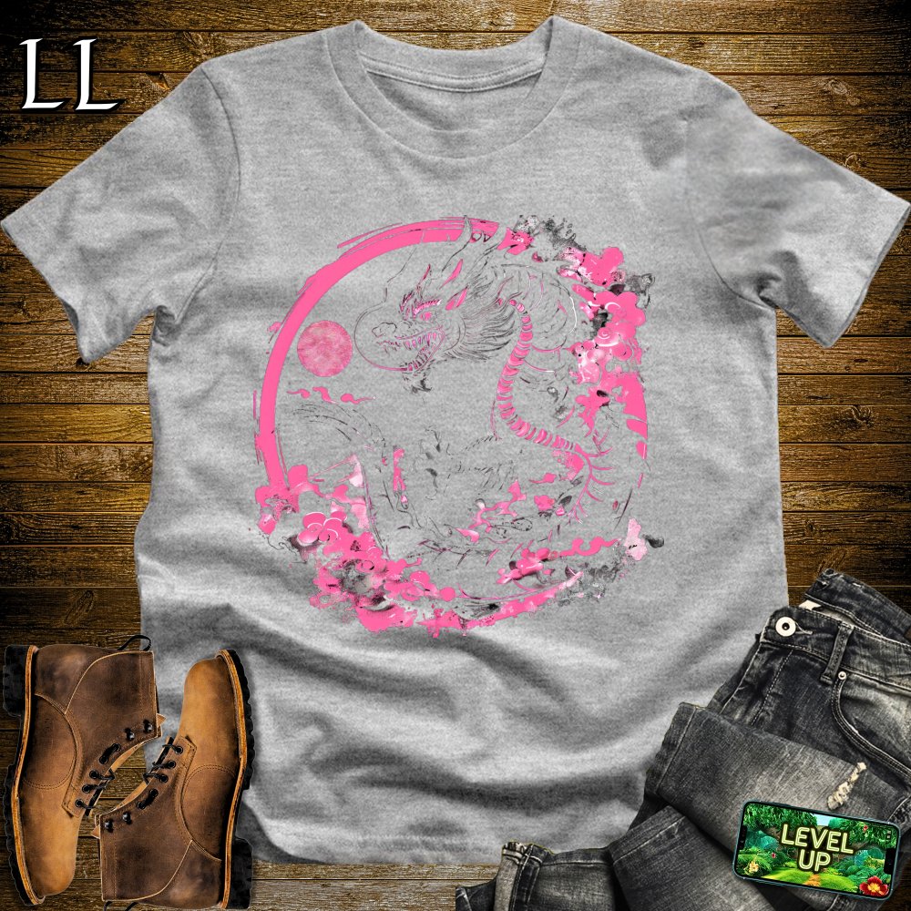 Pink Moon Dragon Softstyle Tee - Sport Grey - LegacyLayers