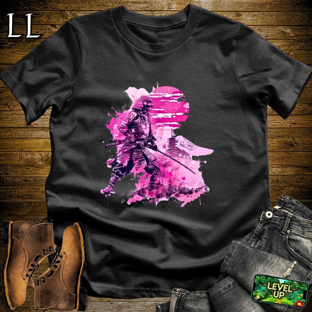 Pink Moon Samurai Softstyle Tee - Black - LegacyLayers