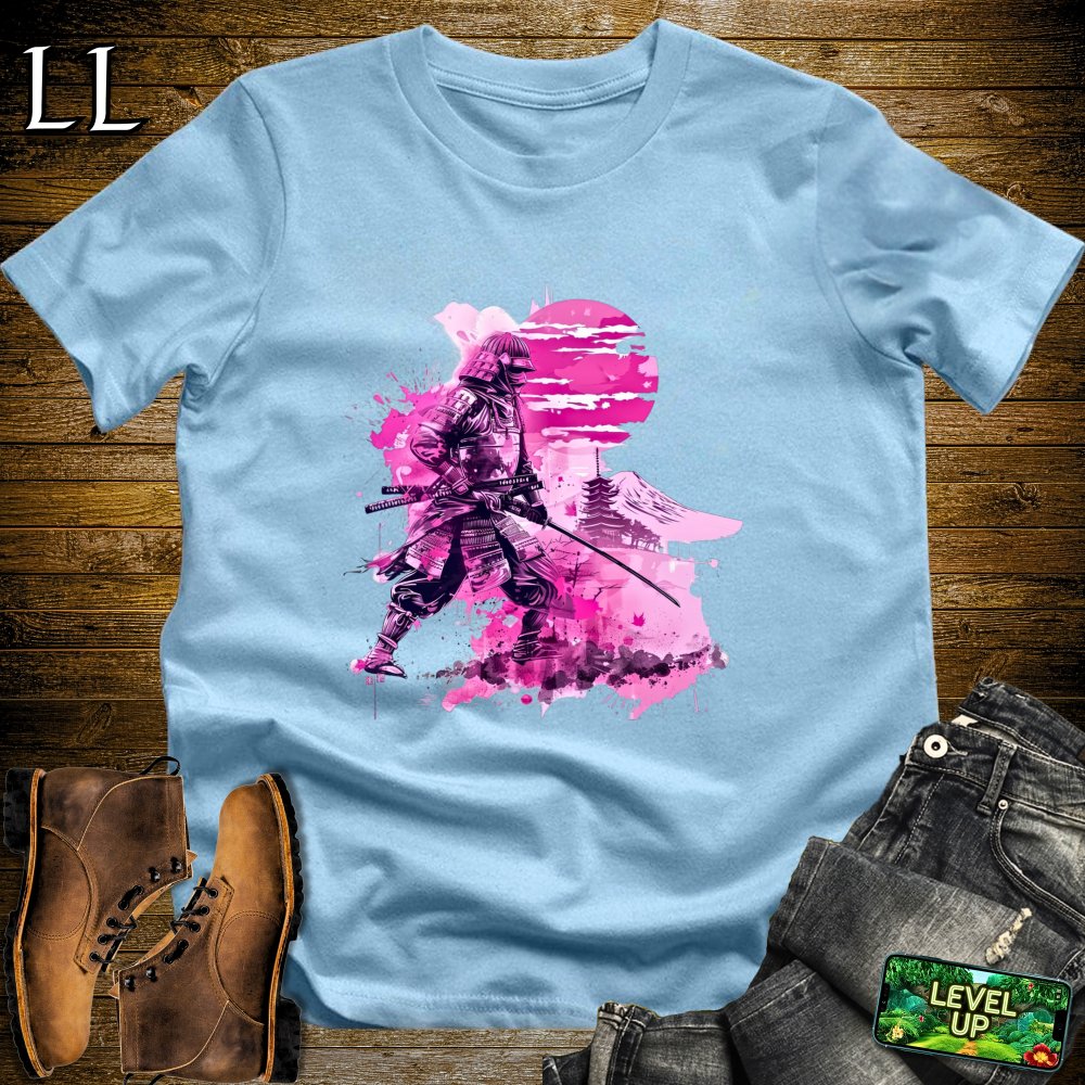 Pink Moon Samurai Softstyle Tee - Light Blue - LegacyLayers