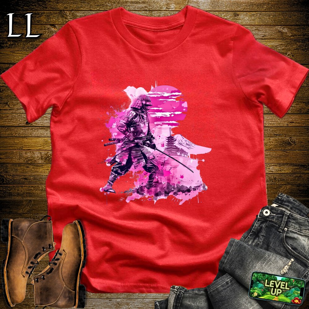 Pink Moon Samurai Softstyle Tee - Red - LegacyLayers