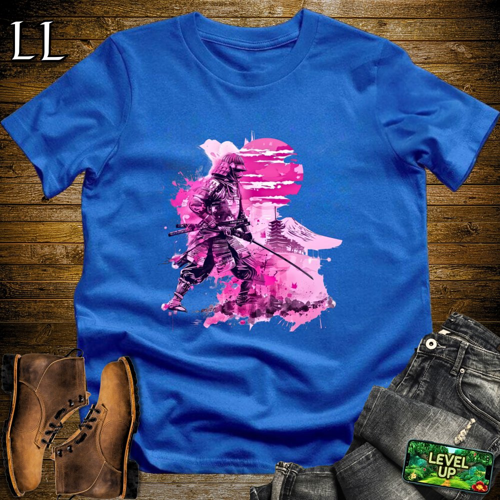 Pink Moon Samurai Softstyle Tee - Royal - LegacyLayers