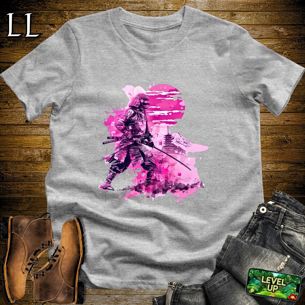 Pink Moon Samurai Softstyle Tee - Sport Grey - LegacyLayers