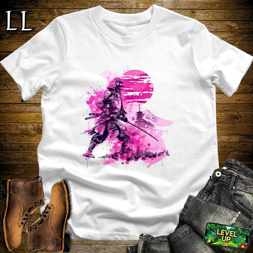 Pink Moon Samurai Softstyle Tee - White - LegacyLayers