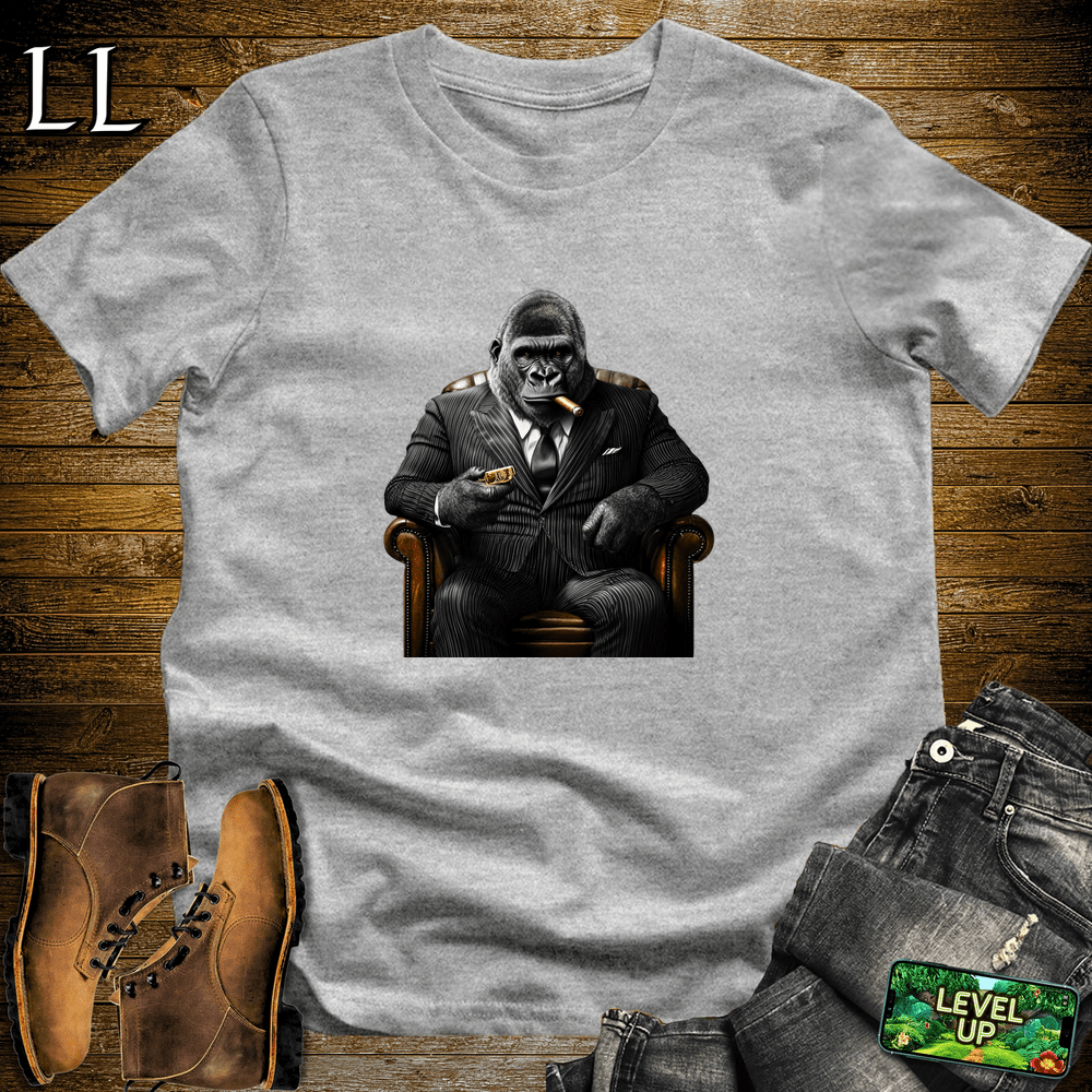 Pinstripe Cigar Gorilla Sport Grey | Gorilla Graphic Tee