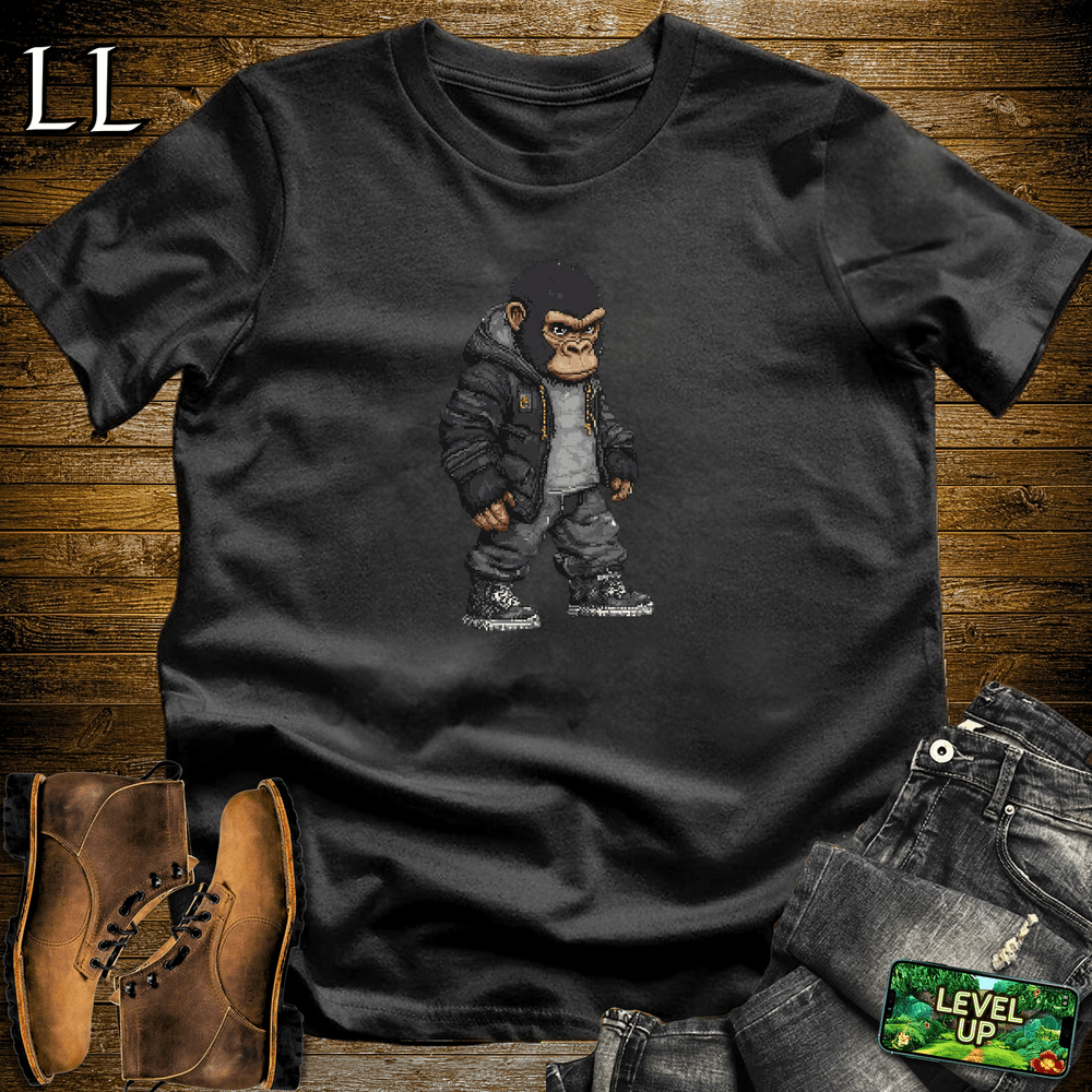 Pixelated Gorilla Black | Retro Video Game Shirt