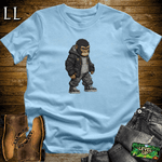 Pixelated Gorilla Light Blue | Retro Video Game Shirt