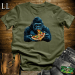 Pizza Time Gorilla Military Green | Funny Food Lover Shirt