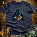 Pizza Time Gorilla Navy | Funny Food Lover Shirt