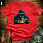 Pizza Time Gorilla Red | Funny Food Lover Shirt