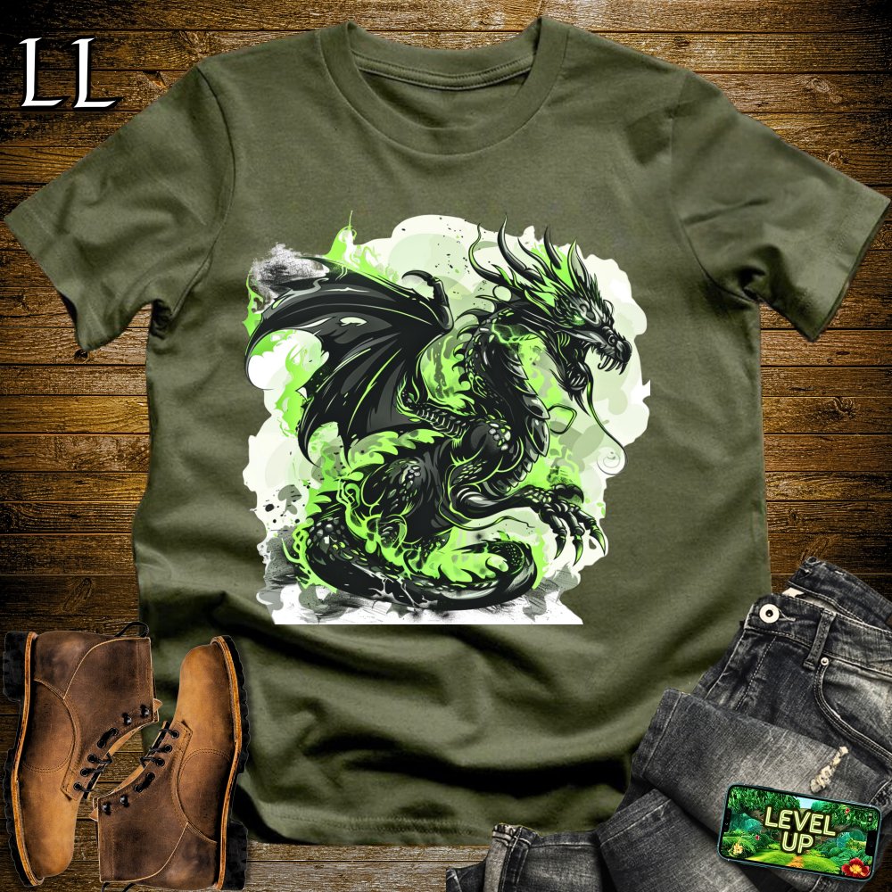 Poison Black Dragon Softstyle Tee - Military Green - LegacyLayers