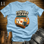 Poker And Cigar Softstyle T-Shirt Light Blue | Cigar Lover Gift Tee