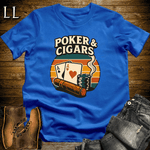 Poker And Cigar Softstyle T-Shirt Royal Blue | Cigar Lover Gift Tee