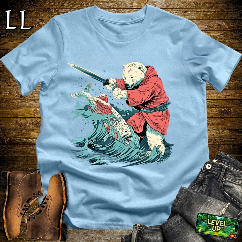 Polar Bear Samurai Softstyle Tee - Light Blue - LegacyLayers