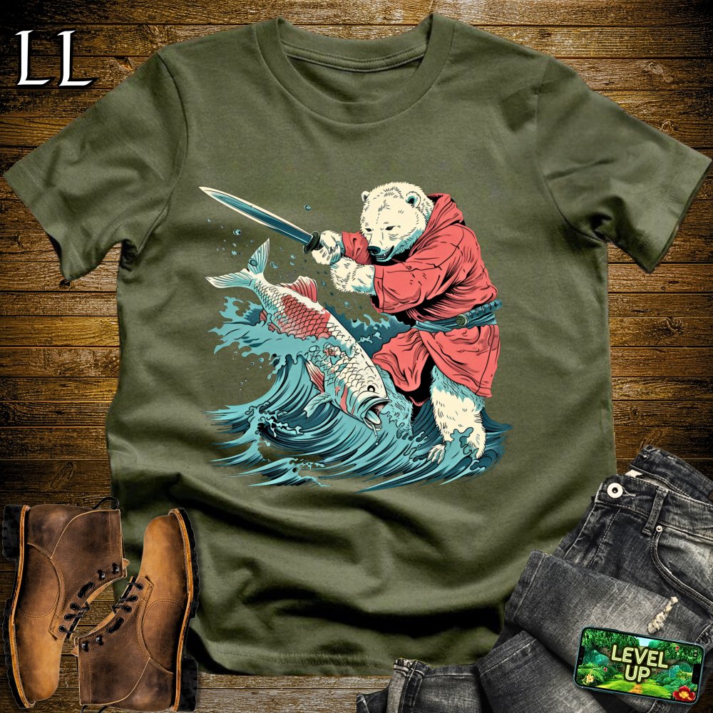 Polar Bear Samurai Softstyle Tee - Military Green - LegacyLayers