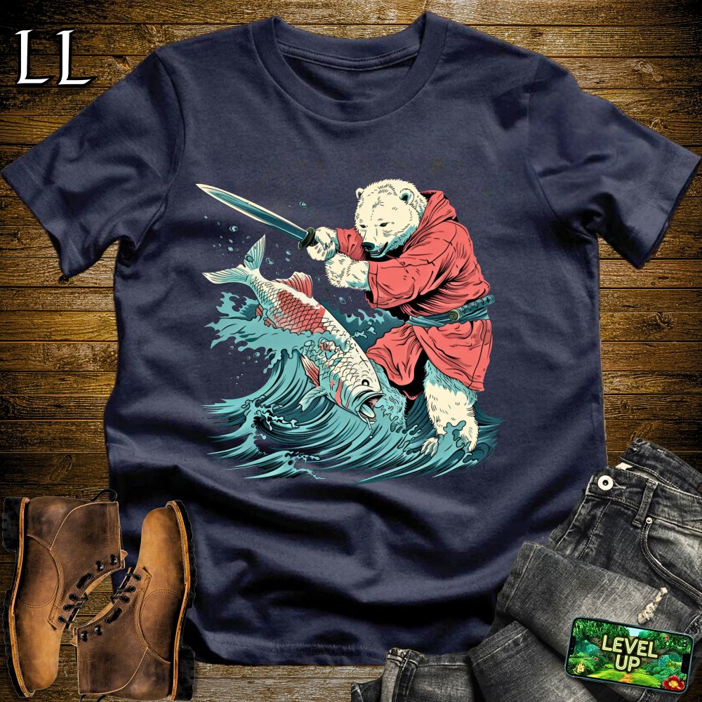 Polar Bear Samurai Softstyle Tee - Navy - LegacyLayers