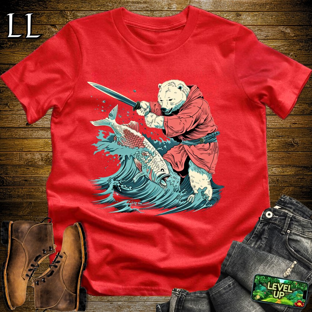 Polar Bear Samurai Softstyle Tee - Red - LegacyLayers