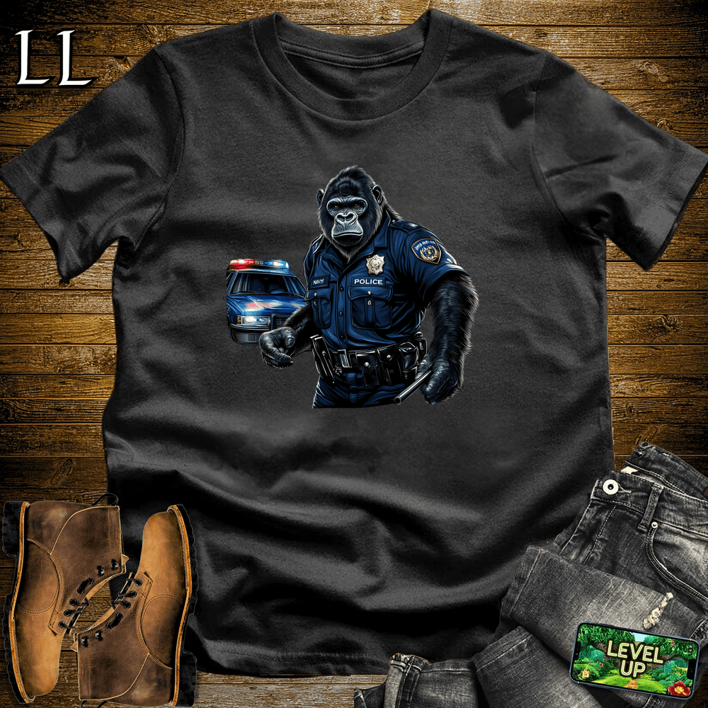 Police Officer Gorilla Black | Funny Cop Shirt