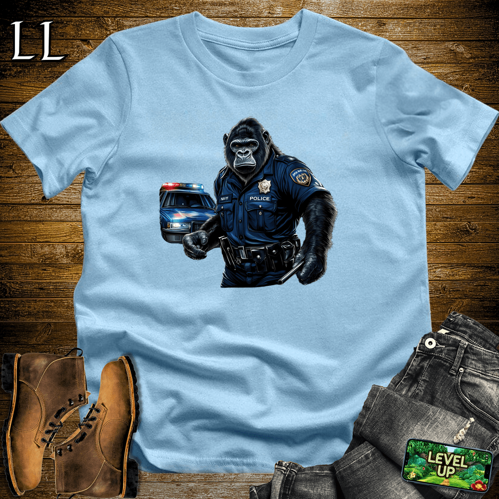 Police Officer Gorilla Light Blue | Funny Cop Shirt