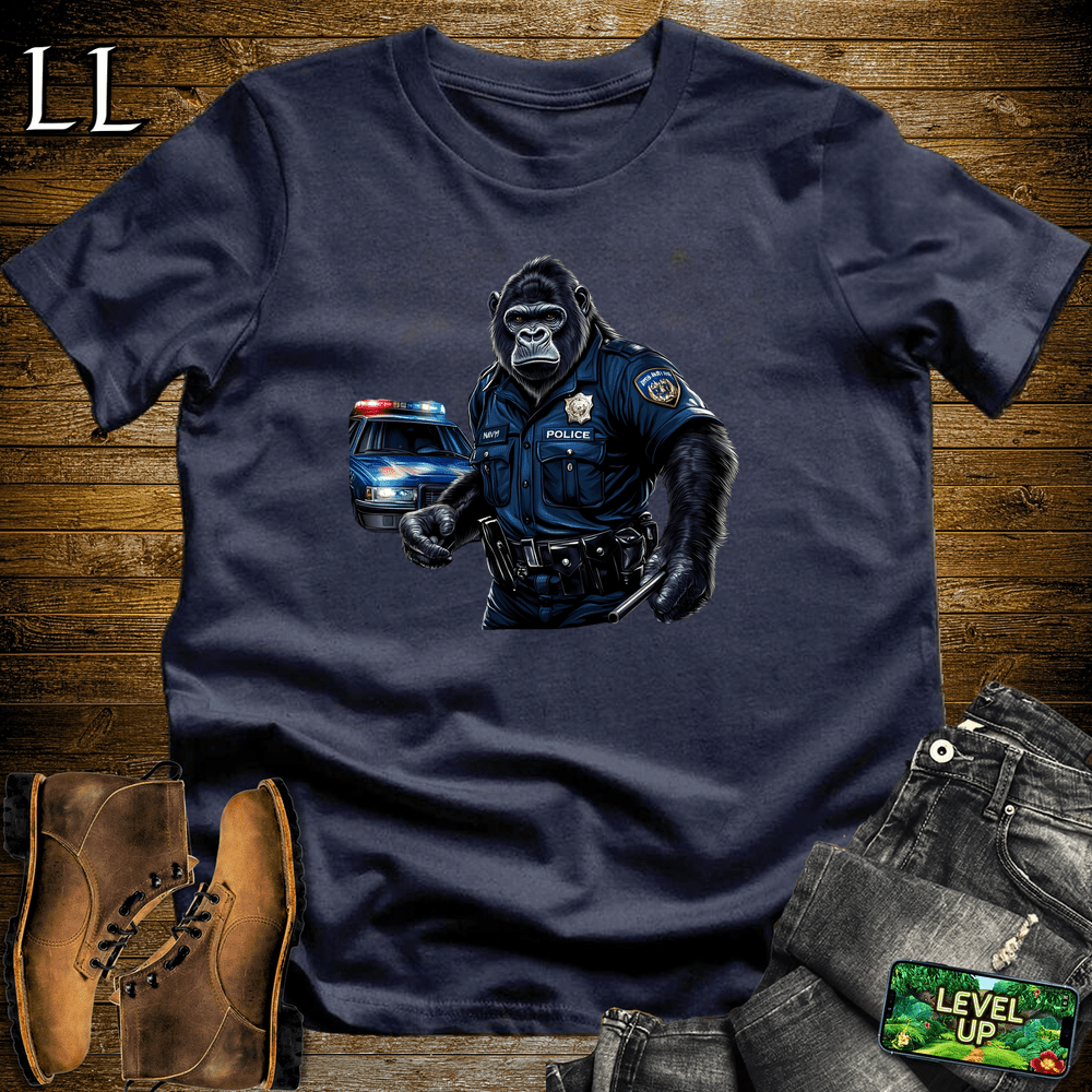 Police Officer Gorilla Navy | Funny Cop Shirt