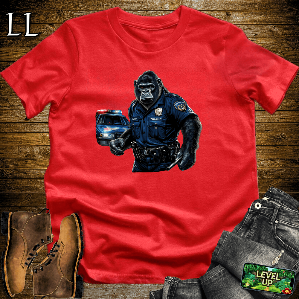 Police Officer Gorilla Red | Funny Cop Shirt