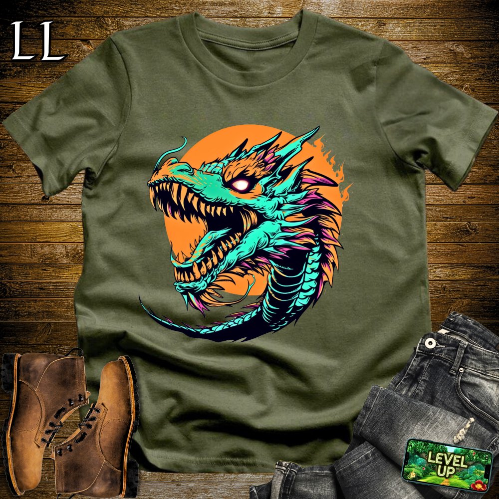 Pop Art Dragon Softstyle Tee - Military Green - LegacyLayers