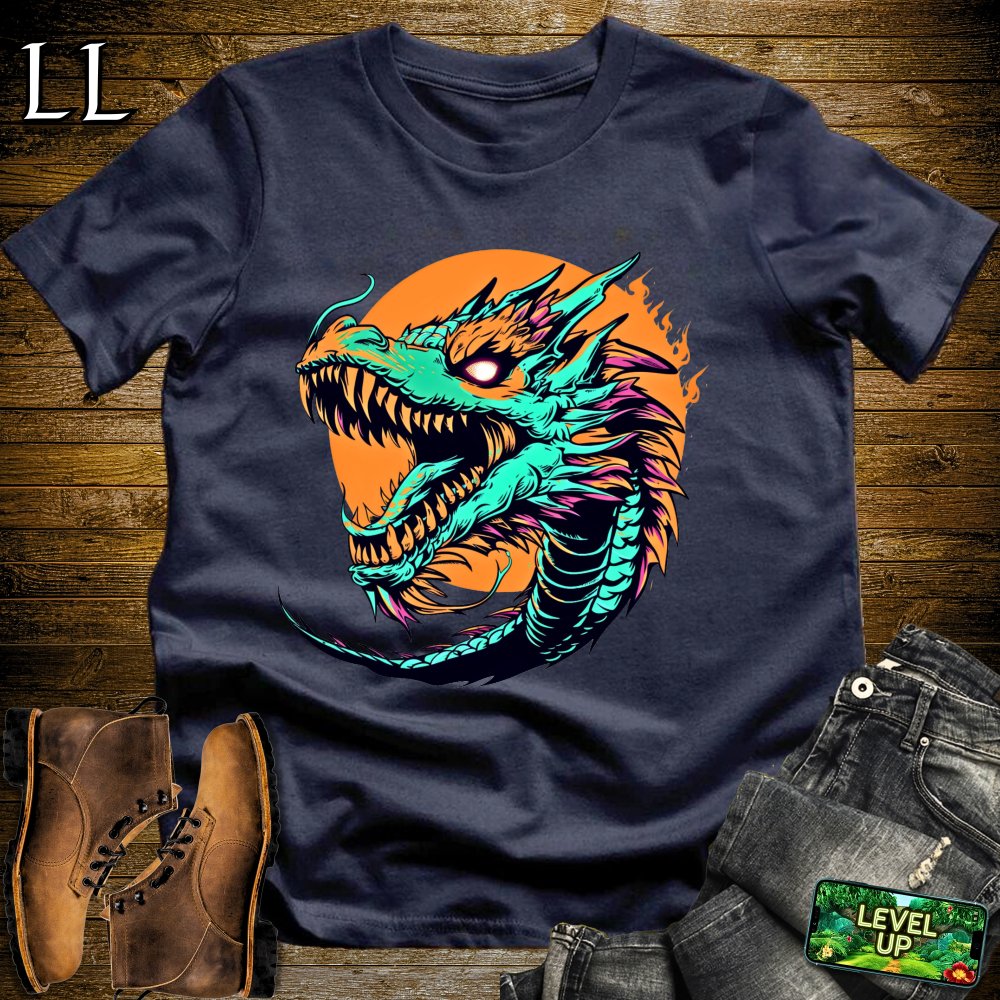 Pop Art Dragon Softstyle Tee - Navy - LegacyLayers