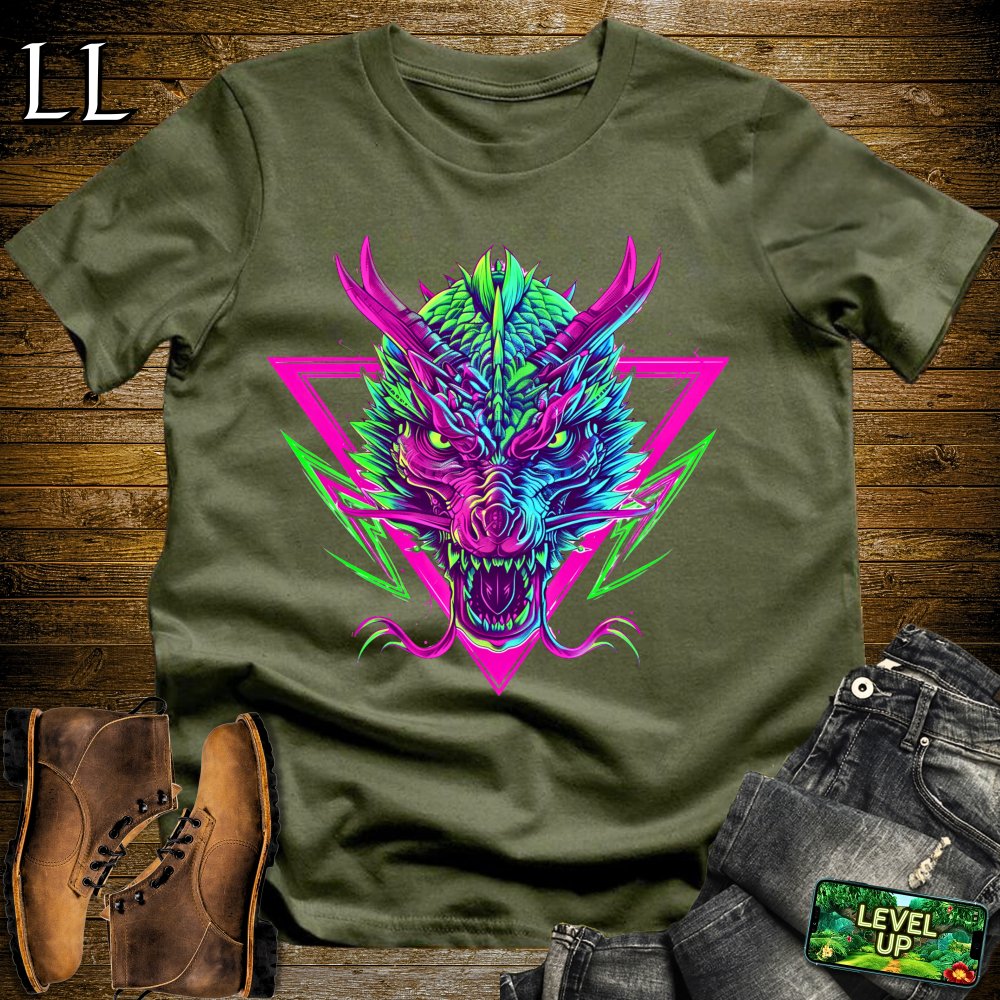 Pop Punk Dragon Softstyle Tee - Military Green - LegacyLayers