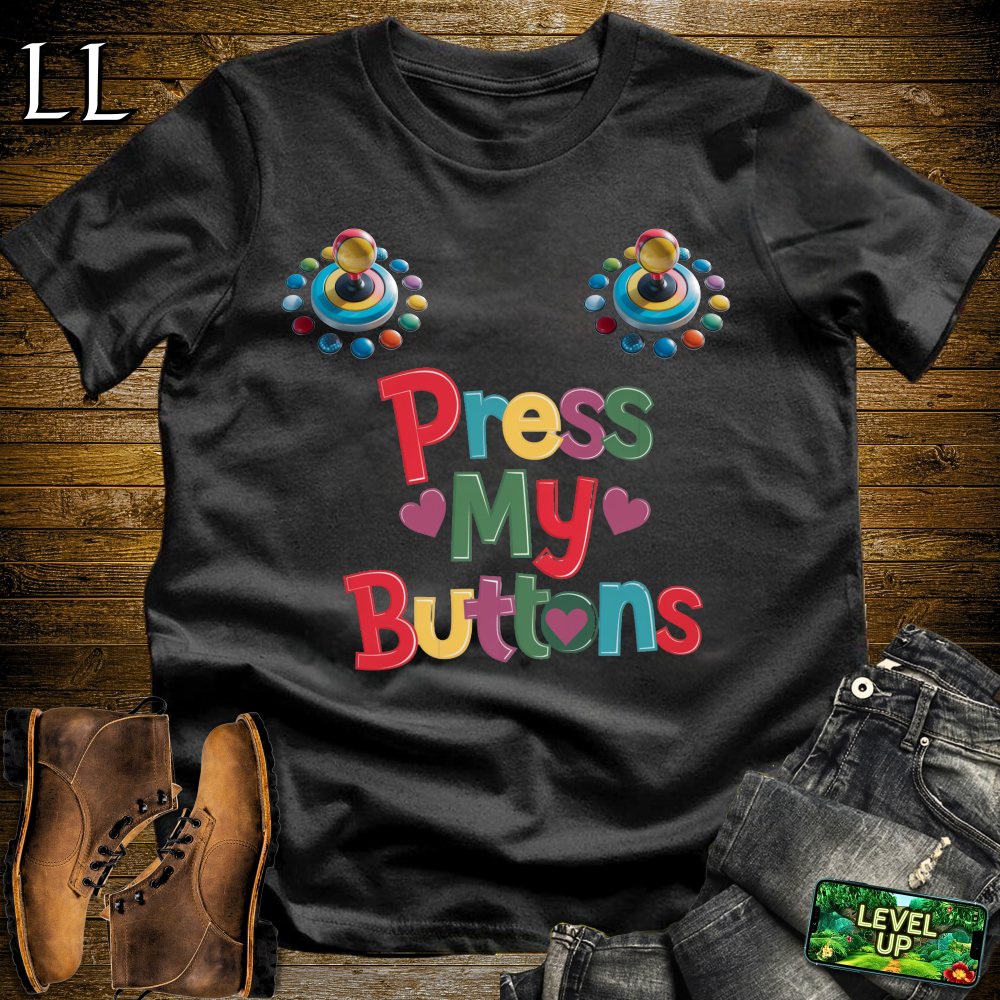 Press My Buttons Softstyle Tee - Black - LegacyLayers