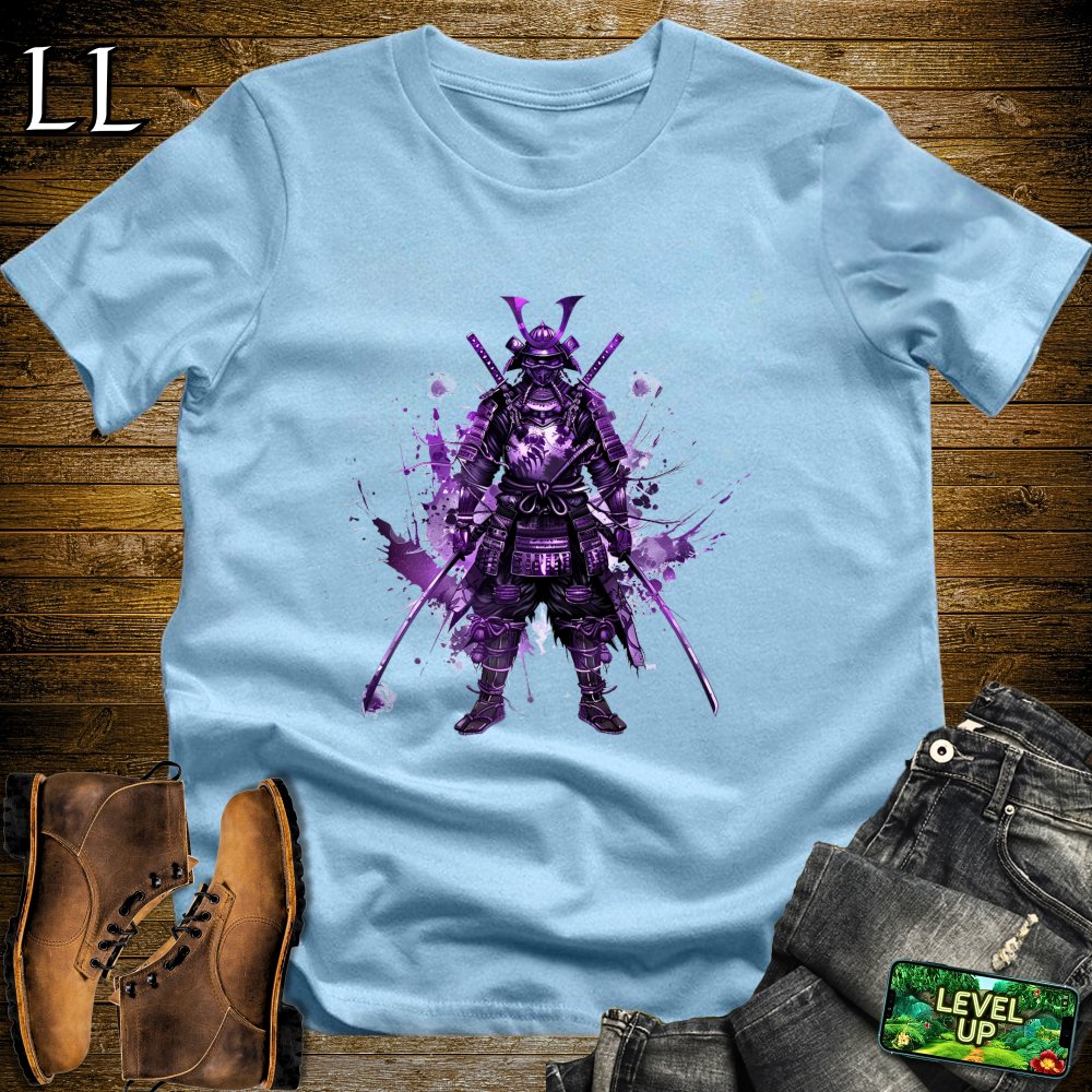 Purple Samurai Light Blue | Warrior Spirit Graphic Tee