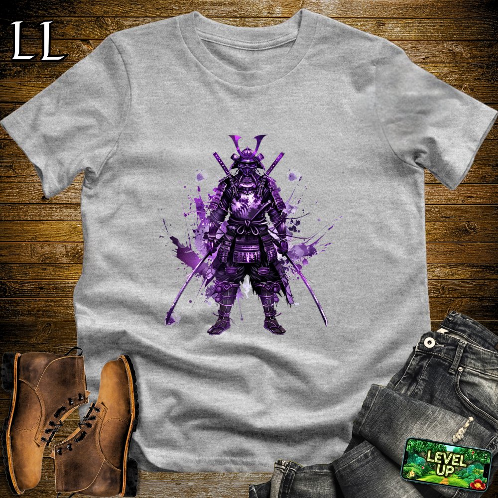 Purple Samurai Sport Grey | Warrior Spirit Graphic Tee