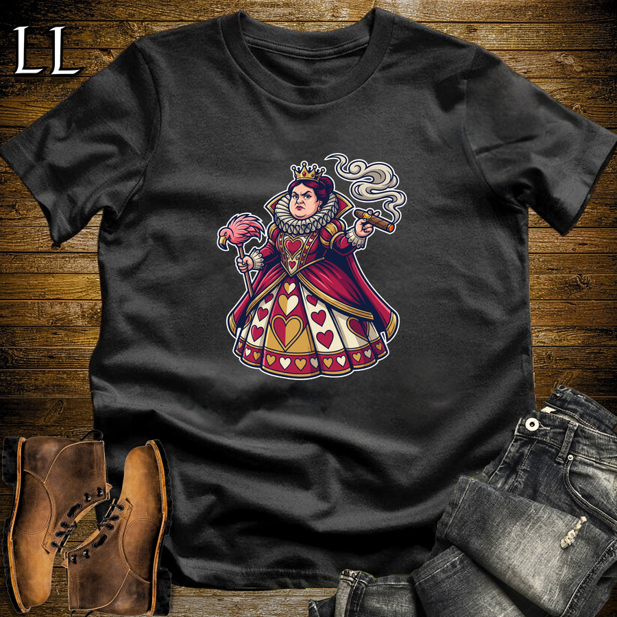 Queen of Hearts Off With Their Heads Cigar T-Shirt Black | Funny Cigar Shirt