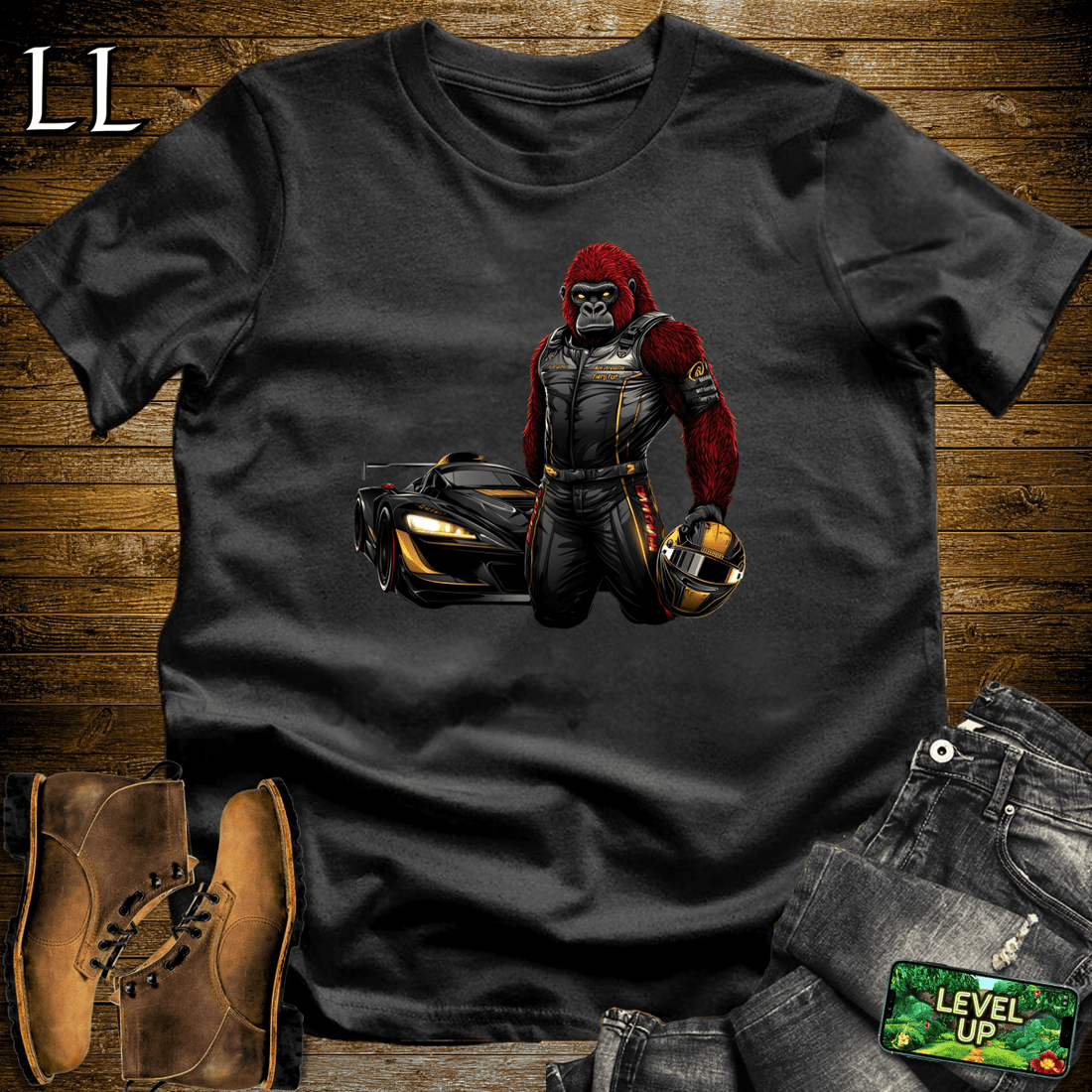 Race Car Driver Gorilla Softstyle Tee | Speed Lover