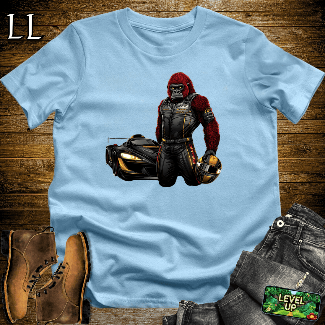 Race Car Driver Gorilla Softstyle Tee | Speed Lover