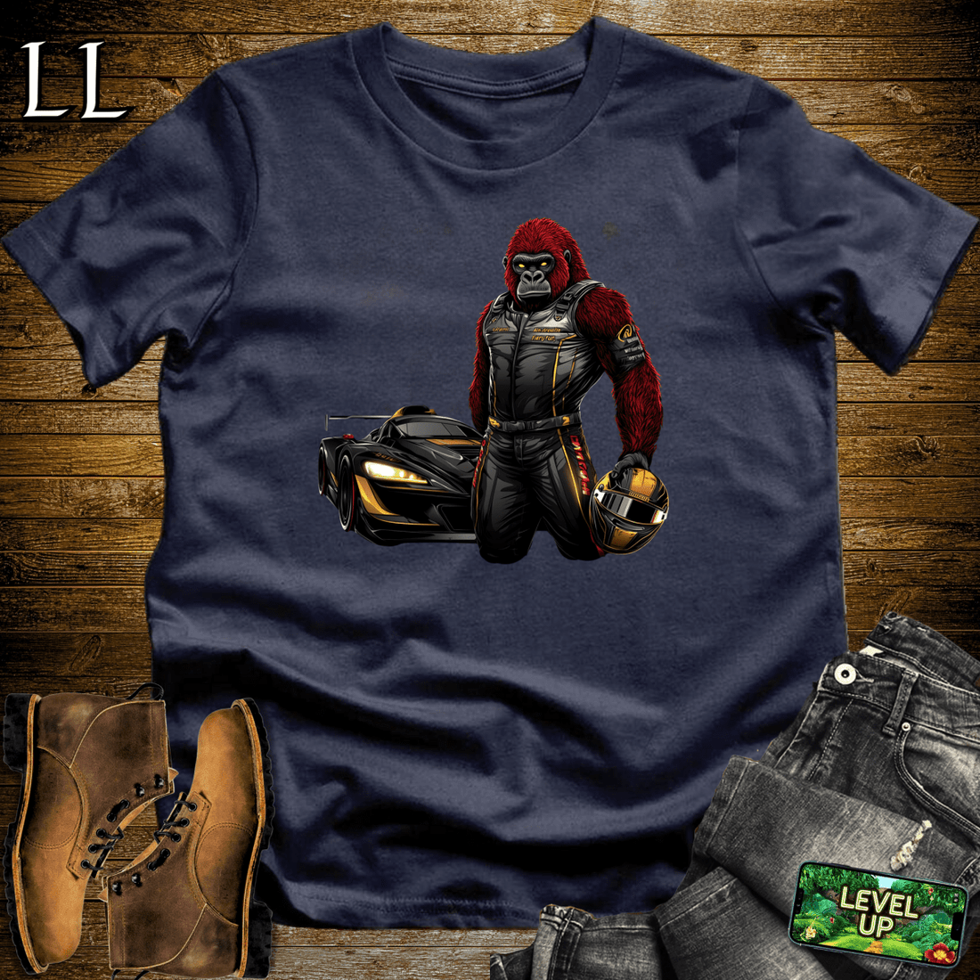 Race Car Driver Gorilla Softstyle Tee | Speed Lover