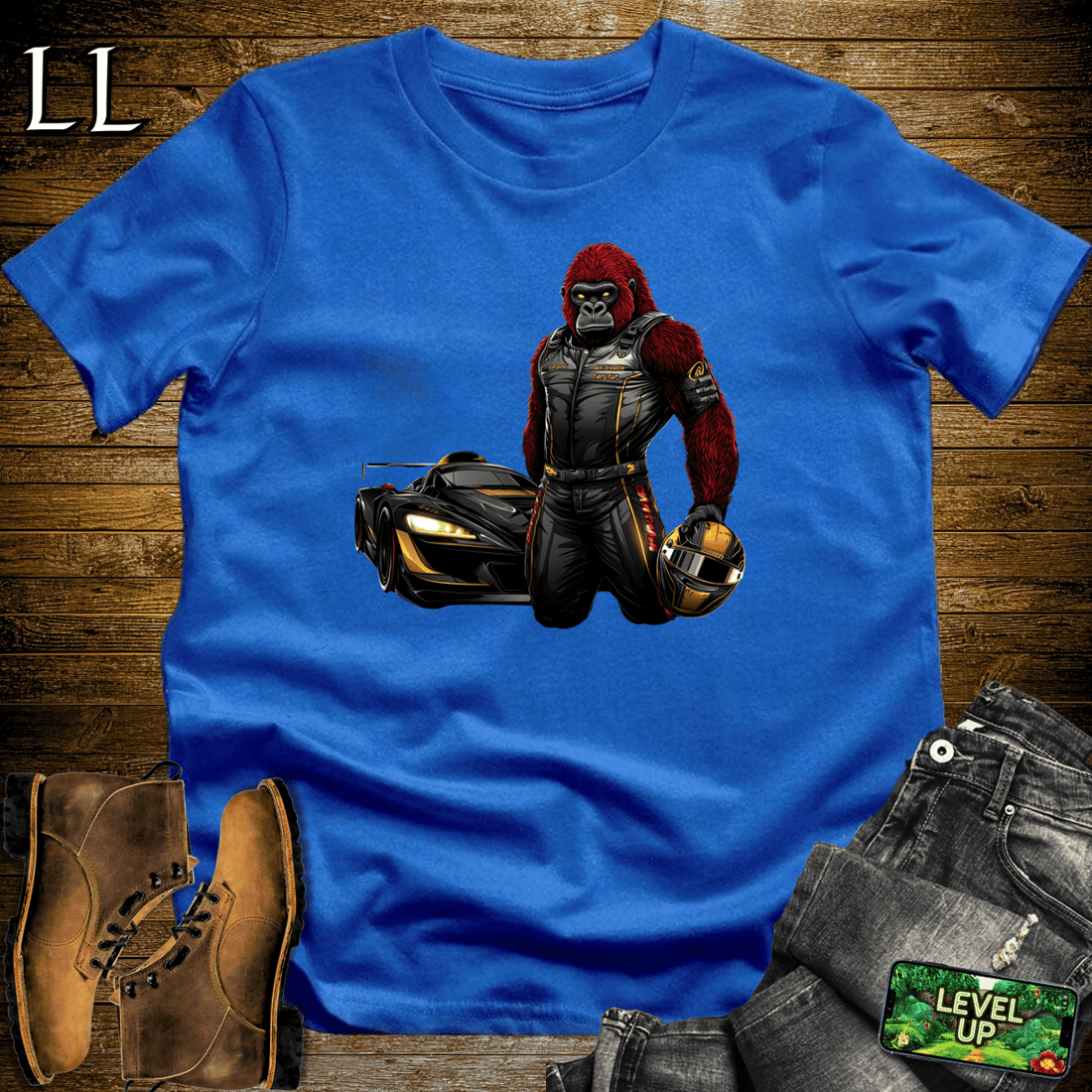 Race Car Driver Gorilla Softstyle Tee | Speed Lover