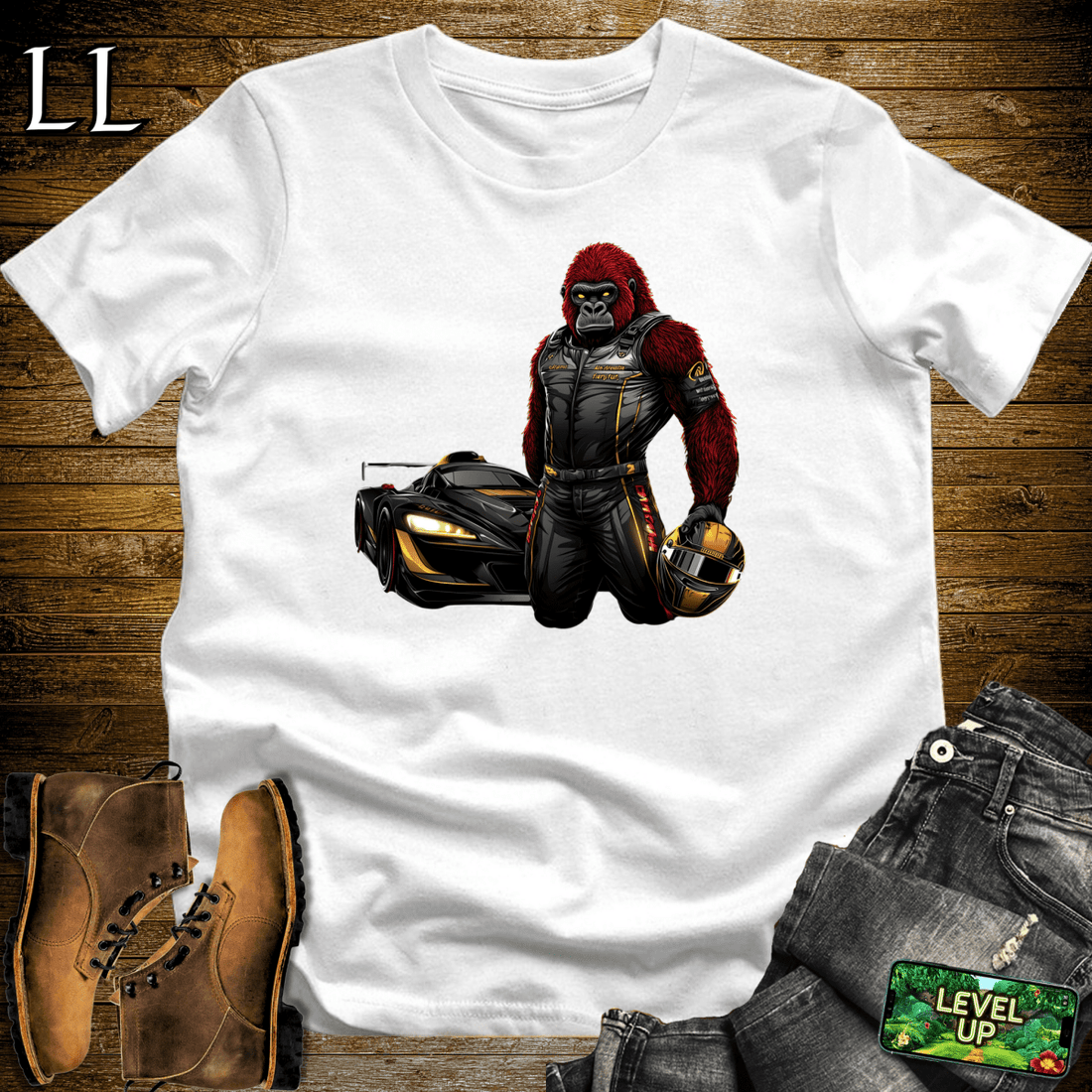 Race Car Driver Gorilla Softstyle Tee | Speed Lover