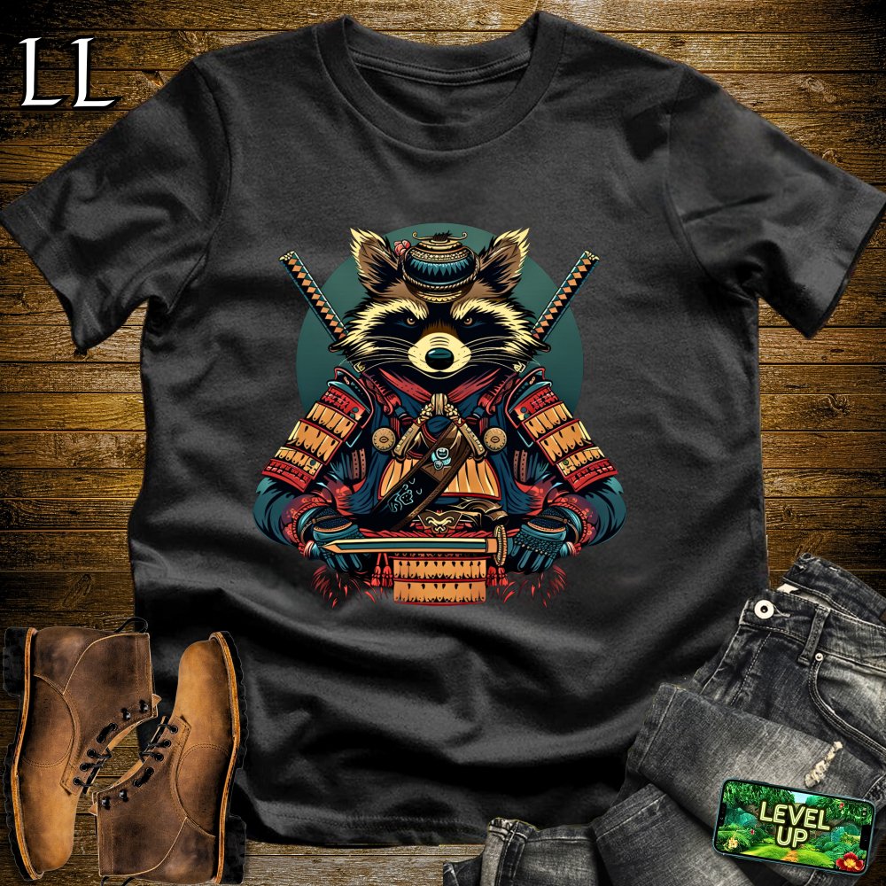 Raccoon Samurai Black | Animal Warrior Graphic