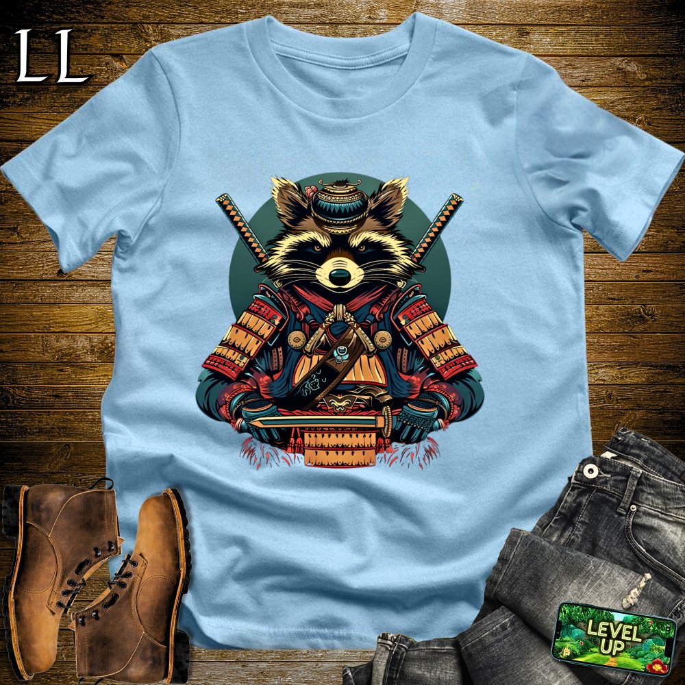 Racoon Samurai Softstyle Tee - Light Blue - LegacyLayers