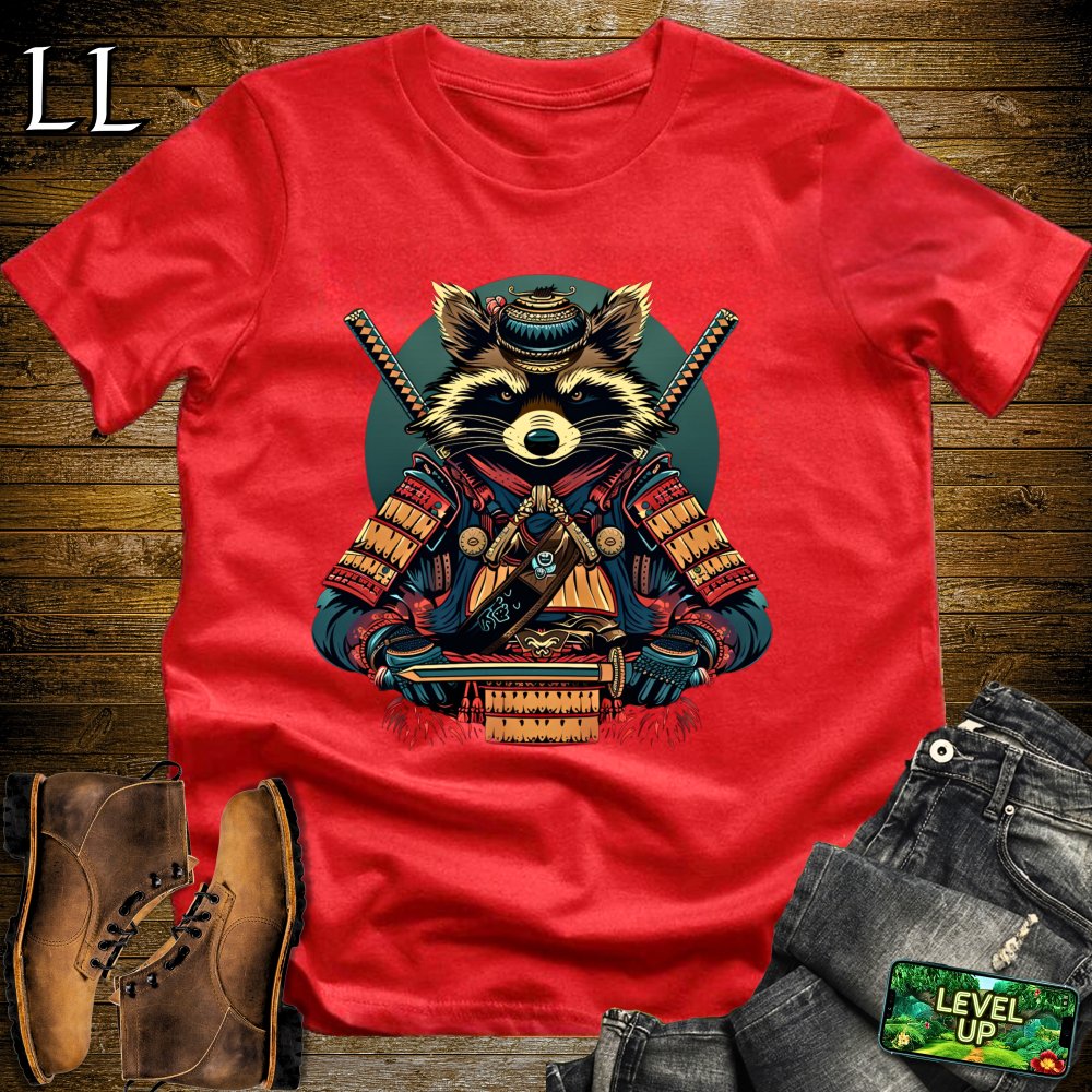 Raccoon Samurai Red | Animal Warrior Graphic