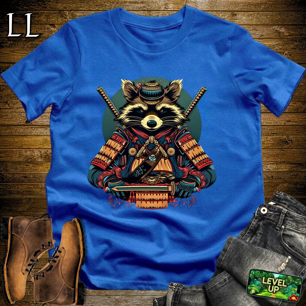 Racoon Samurai Softstyle Tee - Royal - LegacyLayers