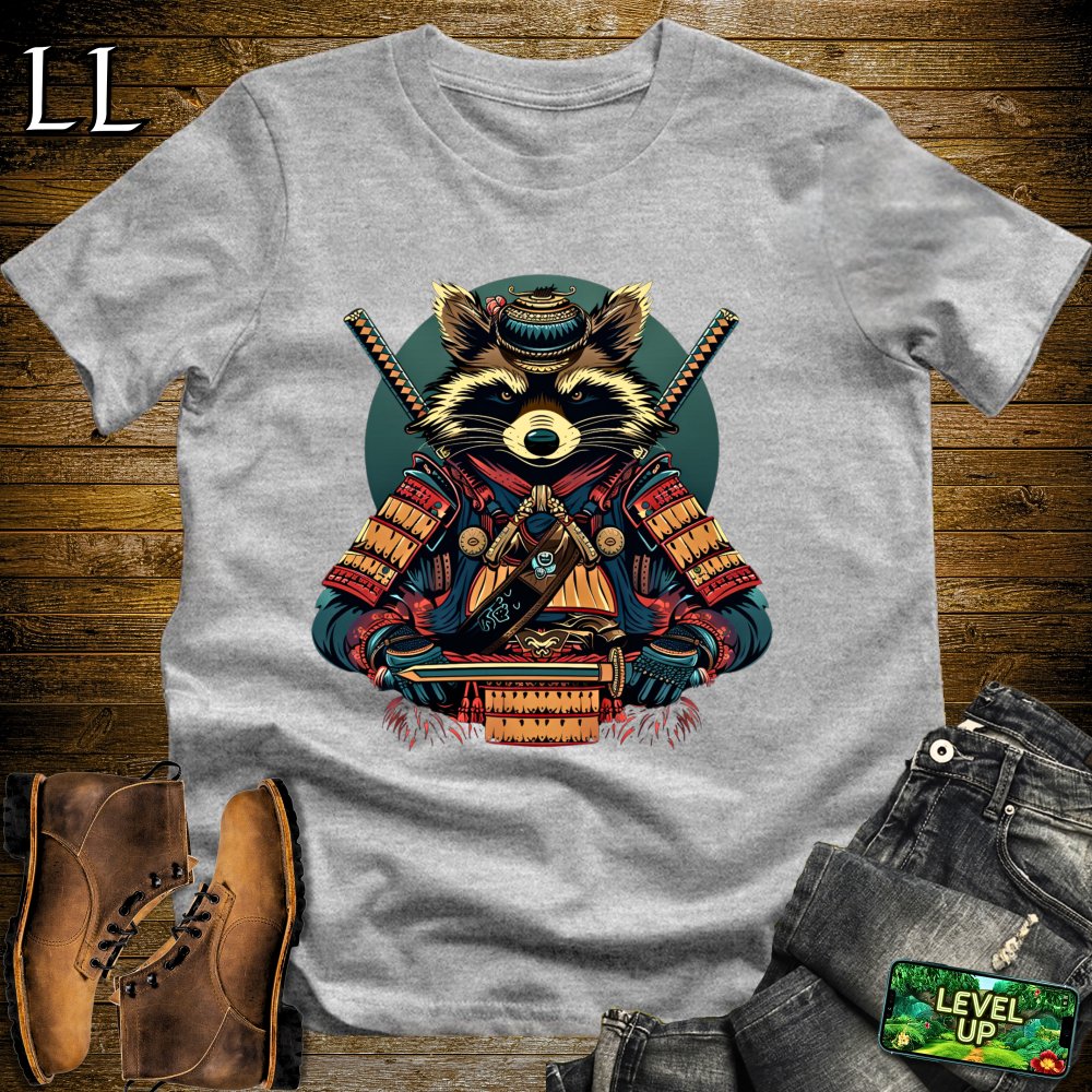 Raccoon Samurai Sport Grey | Animal Warrior Graphic