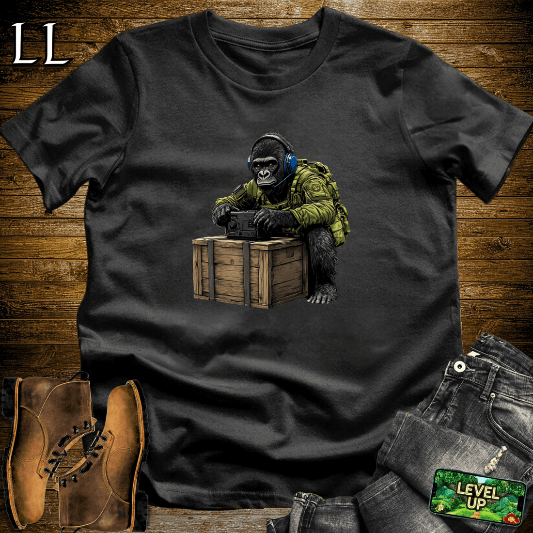 Radio Gorilla Softstyle Tee Black | Music Lover Gift