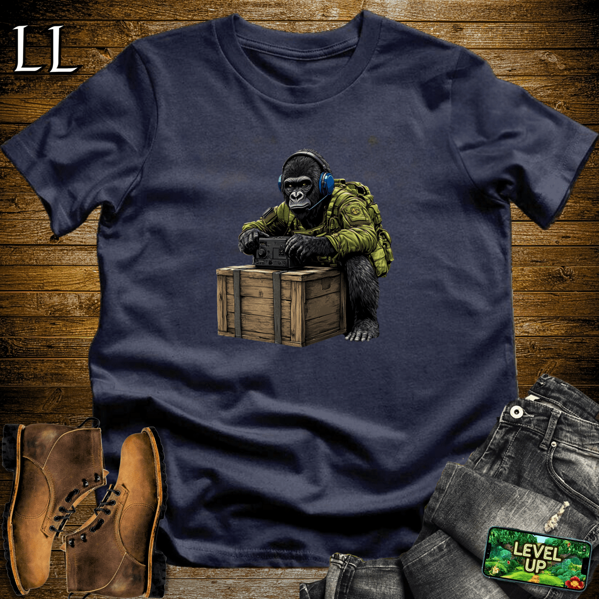 Radio Gorilla Softstyle Tee Navy | Music Lover Gift