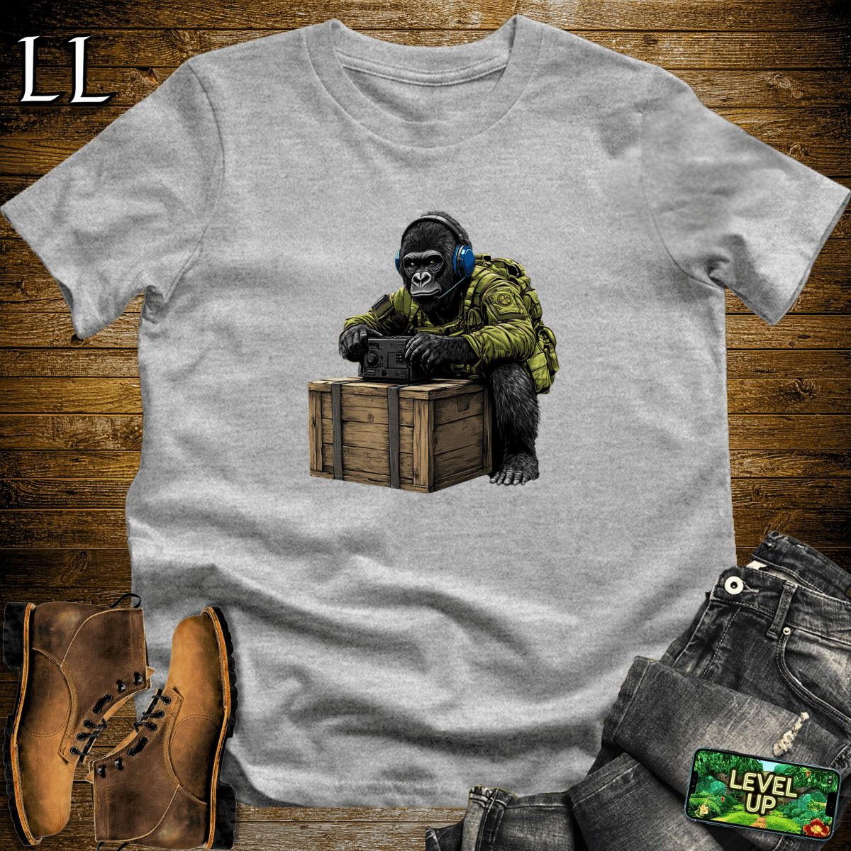 Radio Gorilla Softstyle Tee - Sport Grey - LegacyLayers