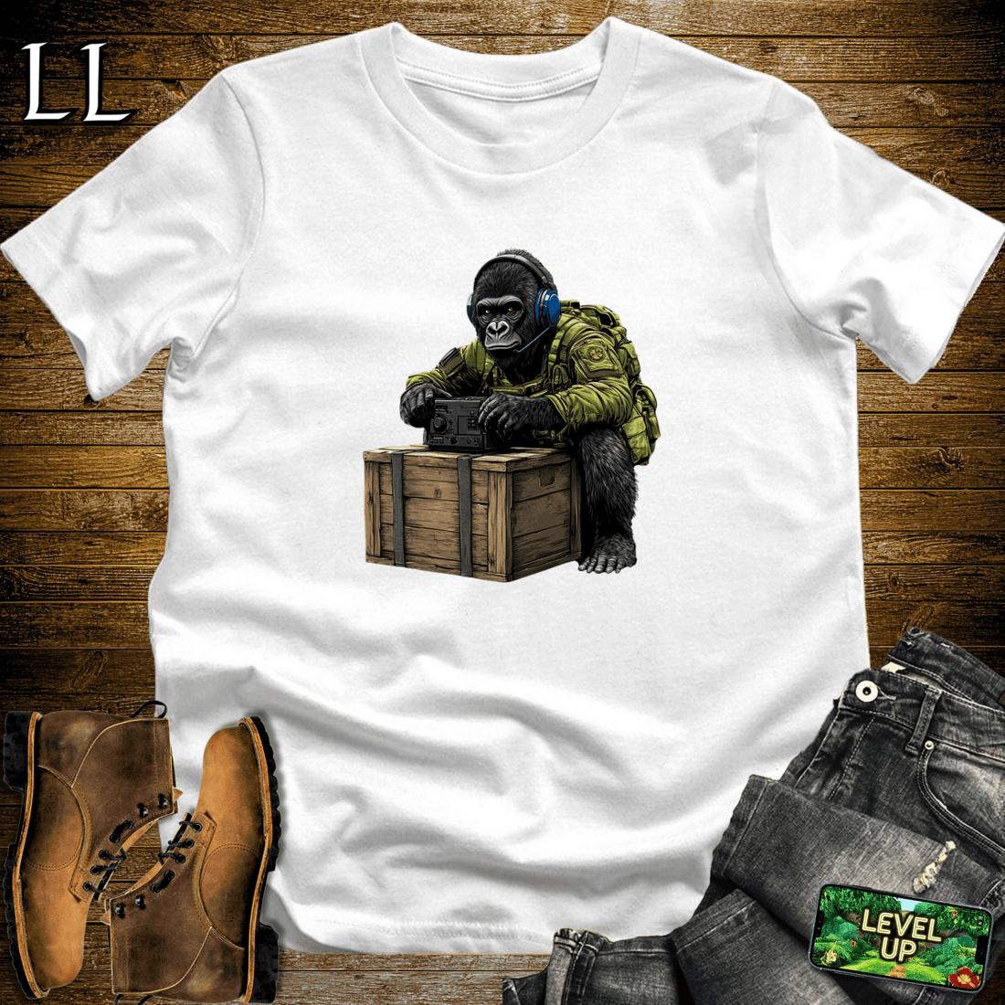Radio Gorilla Softstyle Tee White | Music Lover Gift