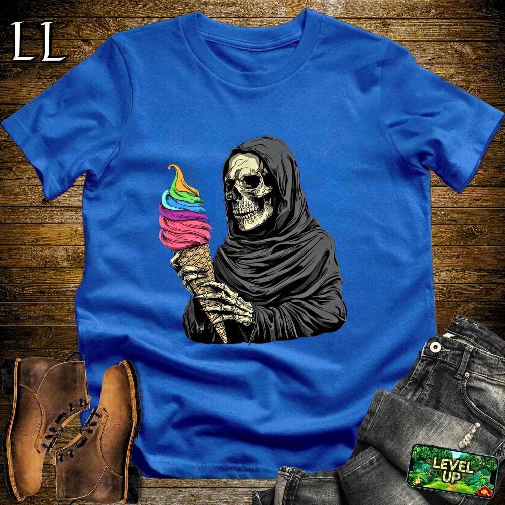 Rainbow Ice cream Grim Reaper Softstyle Tee - Royal - LegacyLayers