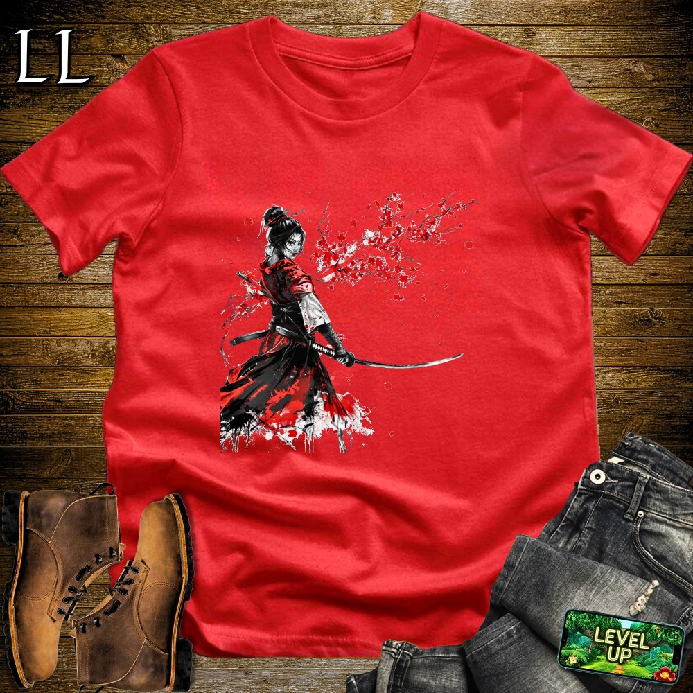 Red Blossom Samurai Softstyle Tee - Red - LegacyLayers